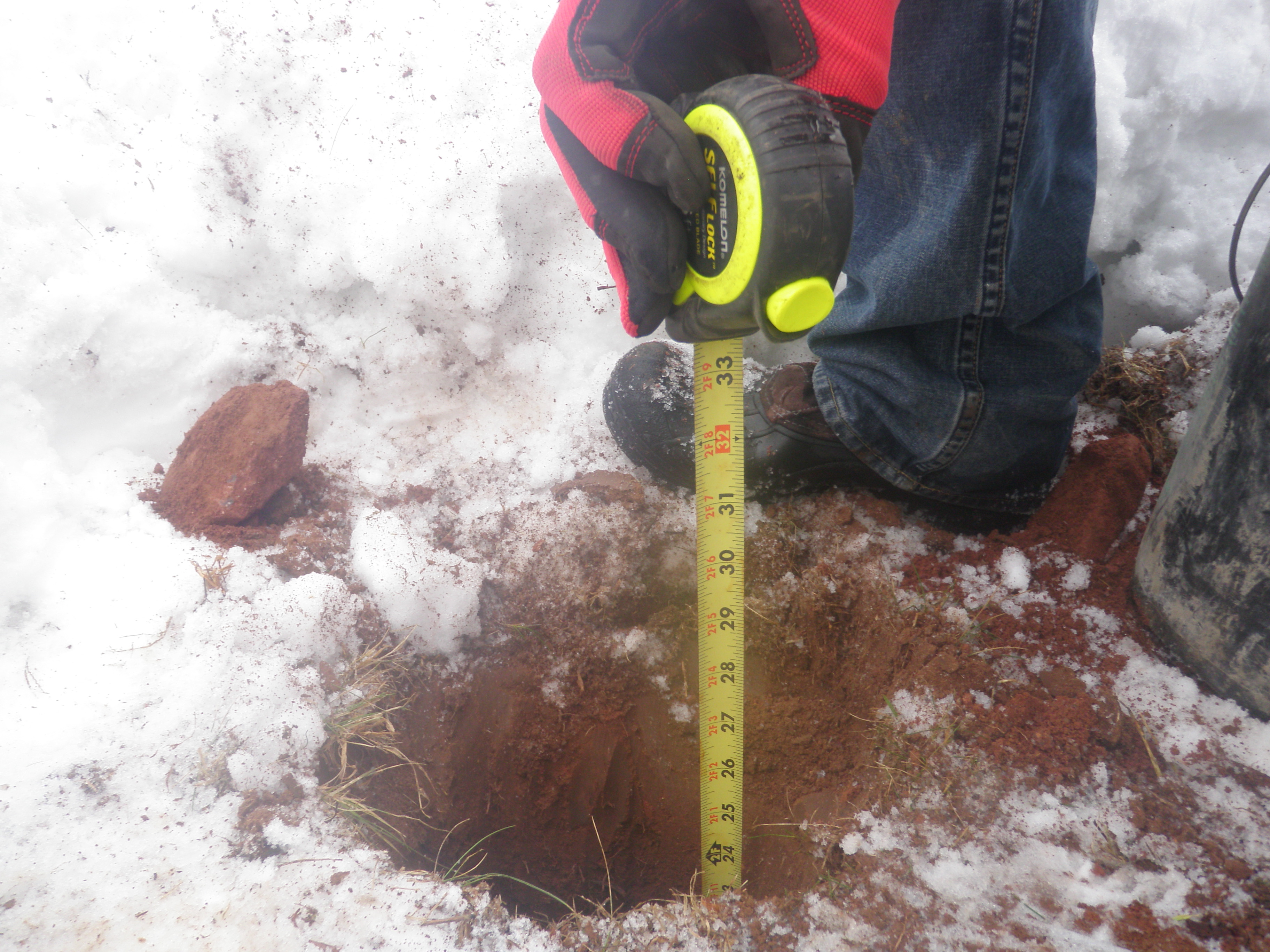 Measuring Depth of Mailbox Post Hole